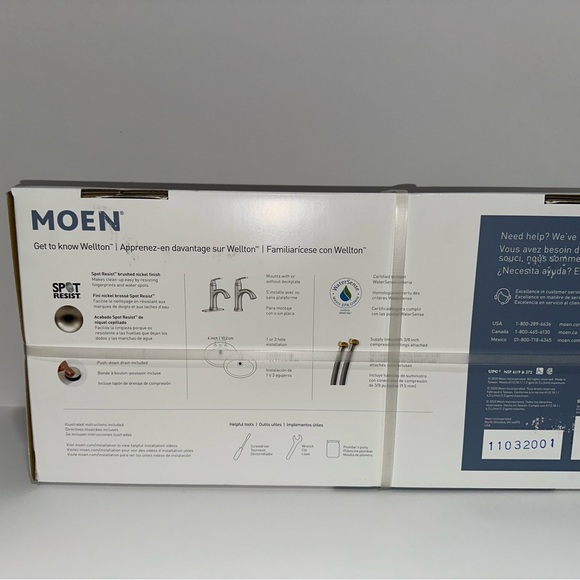 SOLD! MOEN Wellton Brushed Nickel One Handle Bathroom Faucet (Sealed in box) - Picture 6 of 10